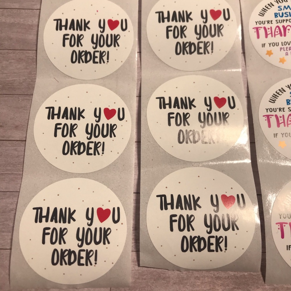 4x$20 || 100 mixed thank you stickers 50/50 size 1.5 - Picture 2 of 9